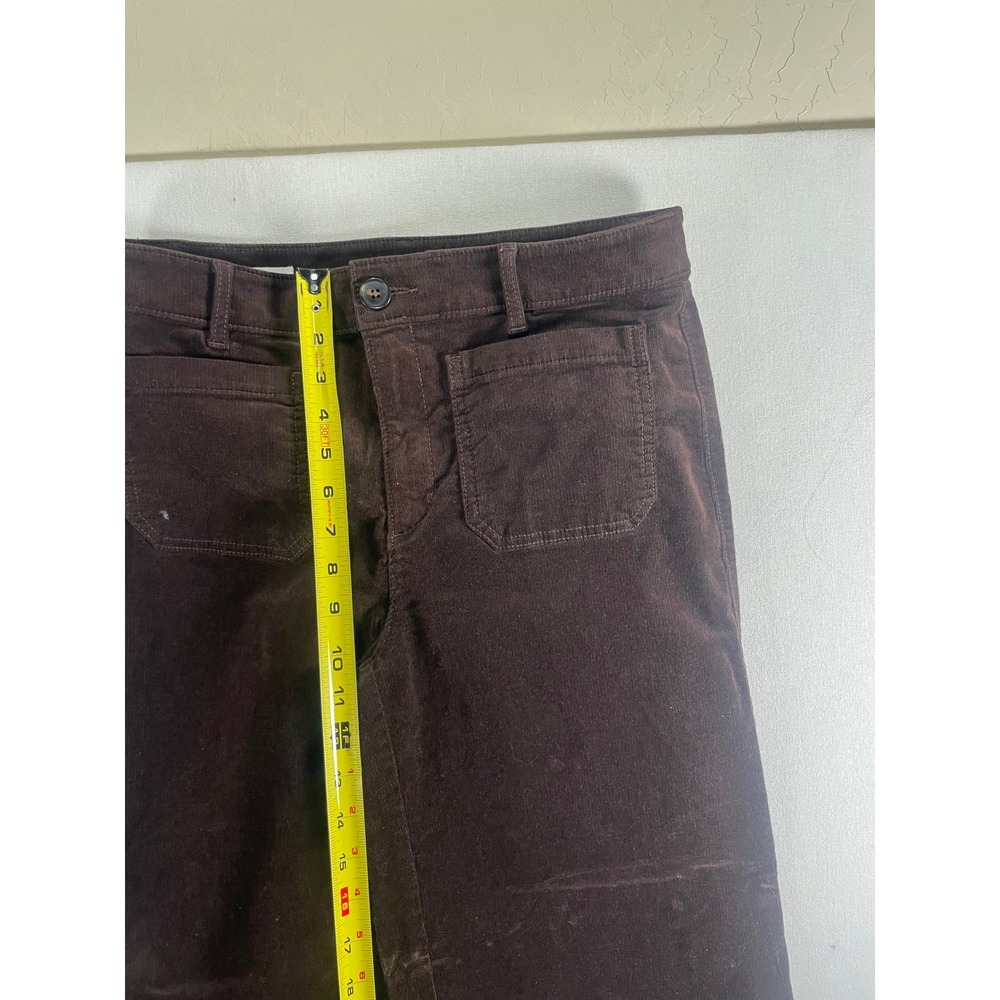 Loft The Palmer Wide Leg‎ Corduroy Pants Brown High Rise Patch Pocket Size 6 - Picture 7 of 9